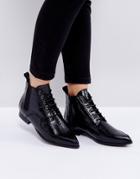 Intentionally Blank Brad Black Lace Up Ankle Boots - Black