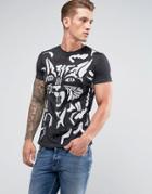Diesel T-diego-op Acid Wash Cat Print T-shirt - Black