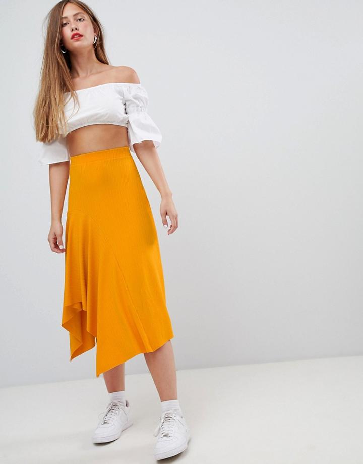 Bershka Slinky Midi Skirt - Multi