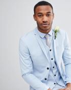 Jack & Jones Premium Skinny Suit Jacket In Dusty Blue - Blue