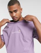Topman T-shirt With Stockholm Print In Lilac-purple