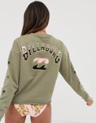 Billabong Logo Beach Sweatshirt In Sage-green