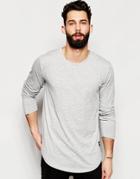 Only & Sons Longline Long Sleeve Top - Gray Marl