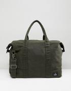 Asos Carryall In Khaki Washed Canvas - Green