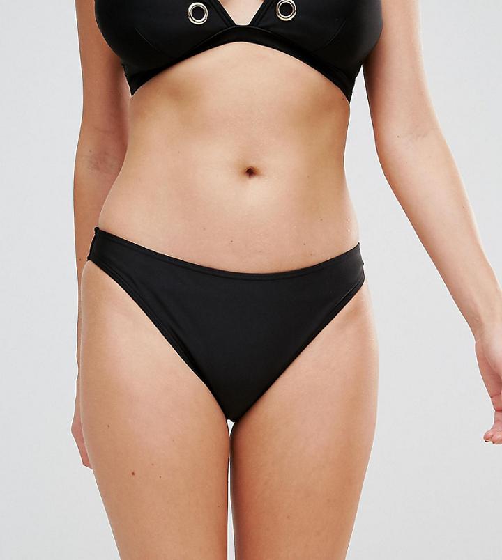 Wolf & Whistle High Leg Bikini Bottom - Black