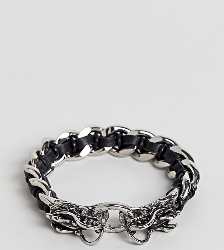 Noose & Monkey Chinese Dragon Chain Bracelet - Silver