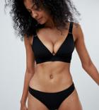 Wolf & Whistle Textured Rib Bikini Bottom - Black