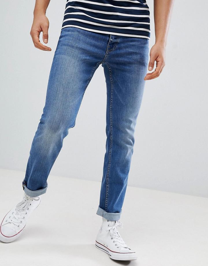Boss Slim Fit Mid Wash Jeans - Blue