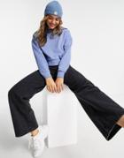 Asos Design Cropped Sweatshirt In Blue-blues