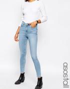 Asos Tall Ridley High Waist Skinny Jeans In Carnation Light Stone Wash - Light Stone Wash