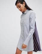 Sportmax Code Shirt Dress With Stripe Reverse - Blue