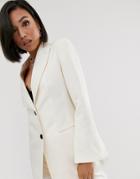 Asos Design Pop Waisted Suit Blazer-white