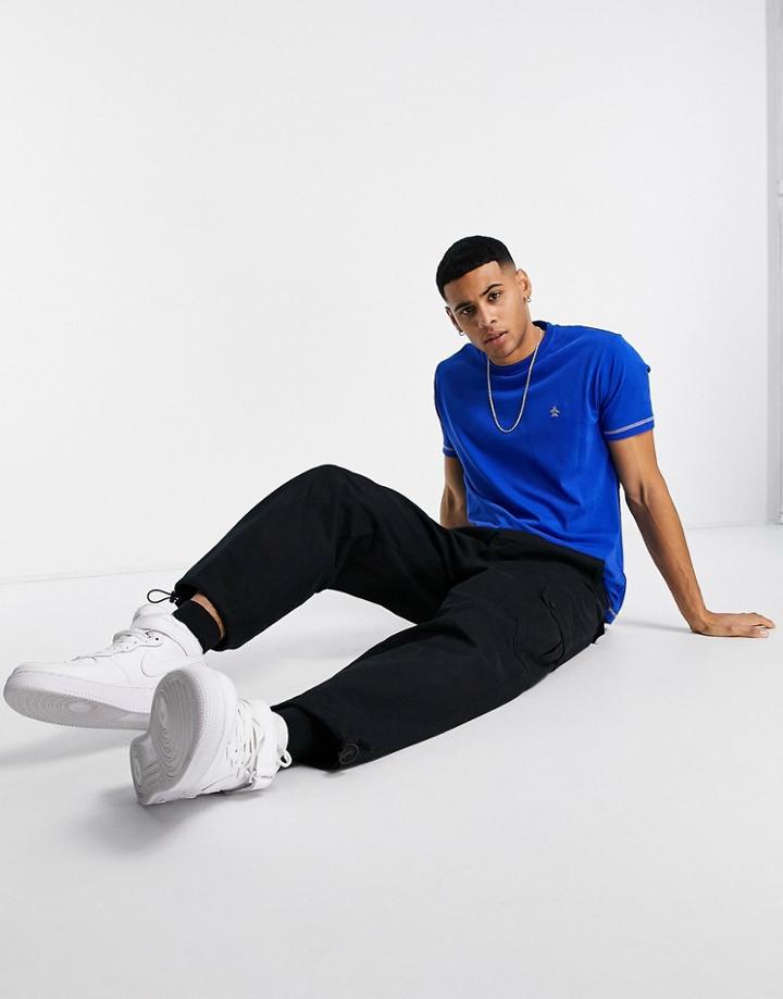 Original Penguin Coverstitch Crew Neck T-shirt-blues