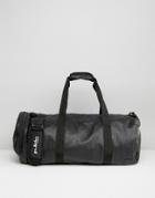 Spiral Leather Look Barrel Bag In Black - Black