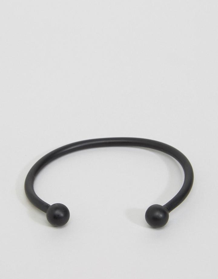 Icon Brand Premium Barbell Cuff Bracelet In Black - Black