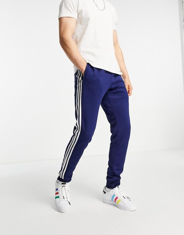 Adidas Originals Adicolor Three Stripe Sweatpants In Navy