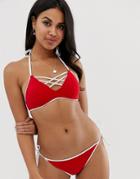 Dorina Bora Bora Triangle Bikini Top In Red
