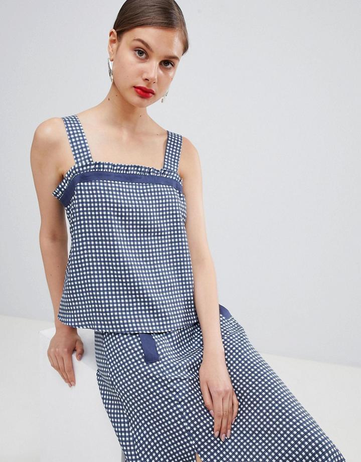 Ryder Jessie Gingham Crop Top - Blue