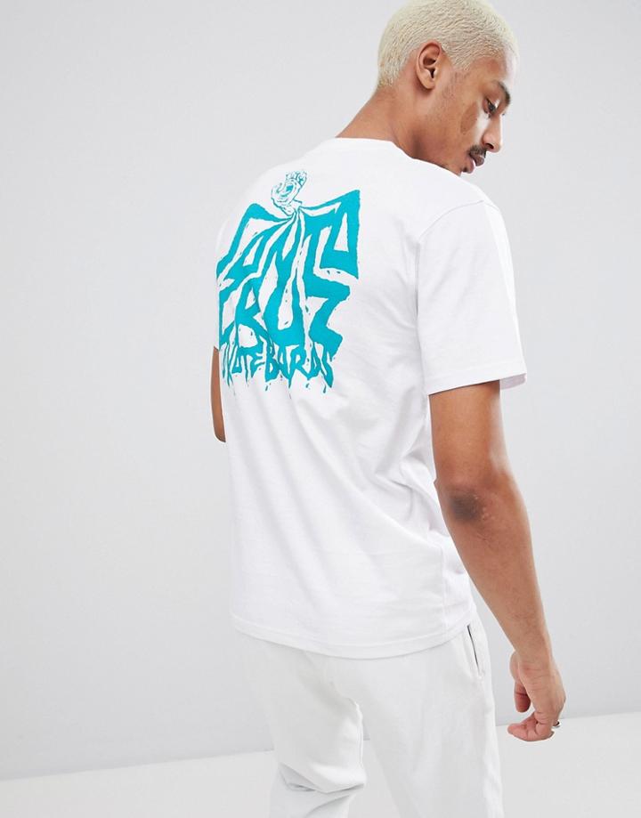 Santa Cruz Spill Tee With Back Print In White - White