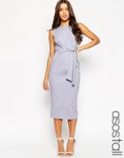 Asos Tall Tie Side Midi Bodycon Dress - Lilac