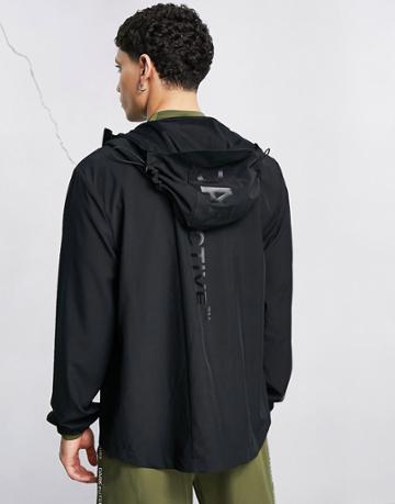 Asos Dark Future Active Running Jacket With Back Print-black