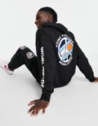 Tommy Jeans Together World Peace Sleeve & Back Print Hoodie Relaxed Fit In Black