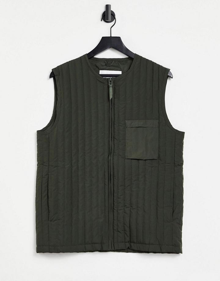 Rains Liner Vest In Green