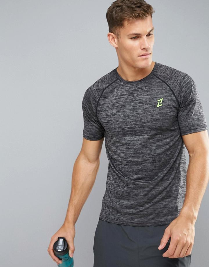 Yourturn Running T-shirt In Spacedye - Black
