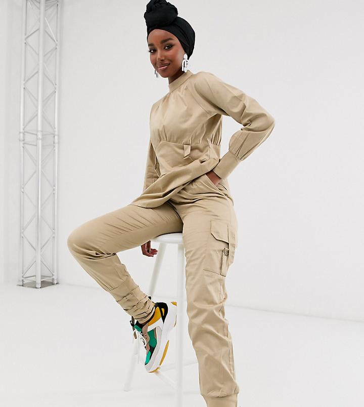 Verona Combat Pants With Utlity Detail Two-piece - Stone