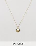 Designb London Oval Pendant Necklace In Gold Exclusive To Asos - Gold