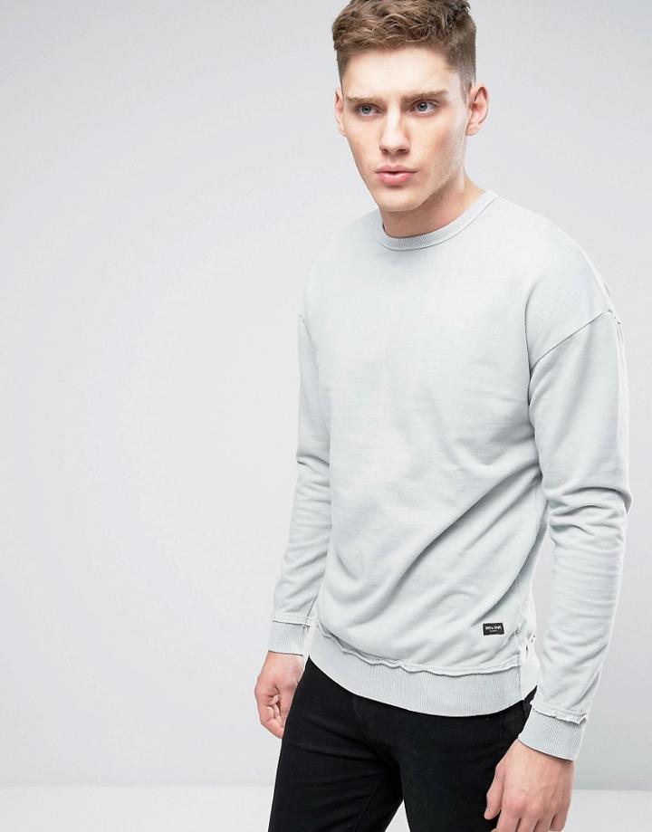 Only & Sons Sweatshirt Raw Seam Detail - Green