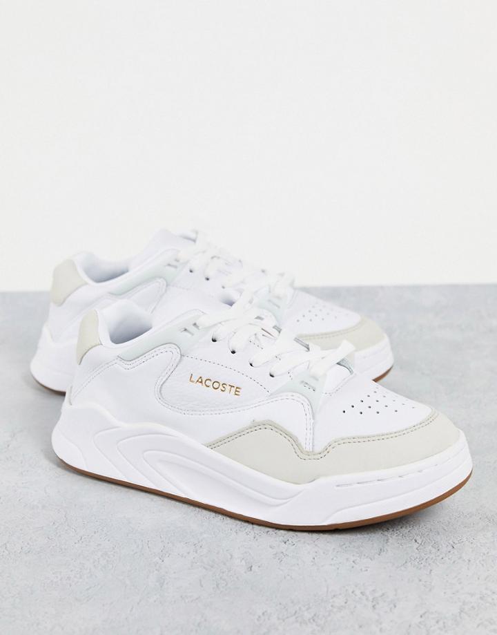 Lacoste Court Slam 319 Suede Mix Chunky Sneakers In White