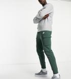 Nike Tall Club Cuffed Cargo Sweatpants In Khaki-green