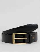 7x Smart Slim Black Leather Belt - Black