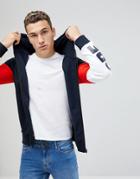 Jack & Jones Core Hoodie With Fleece Panel And Print - Navy