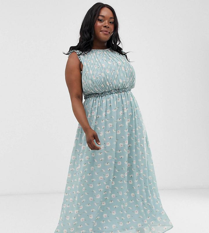 Unique21 Hero Floral Sleeveless Maxi Dress-blues