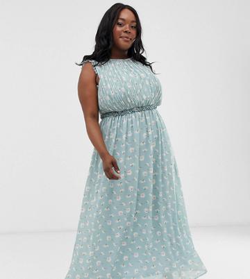 Unique21 Hero Floral Sleeveless Maxi Dress-blues