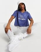 Nike Spring Break Washed Crop T-shirt In Navy