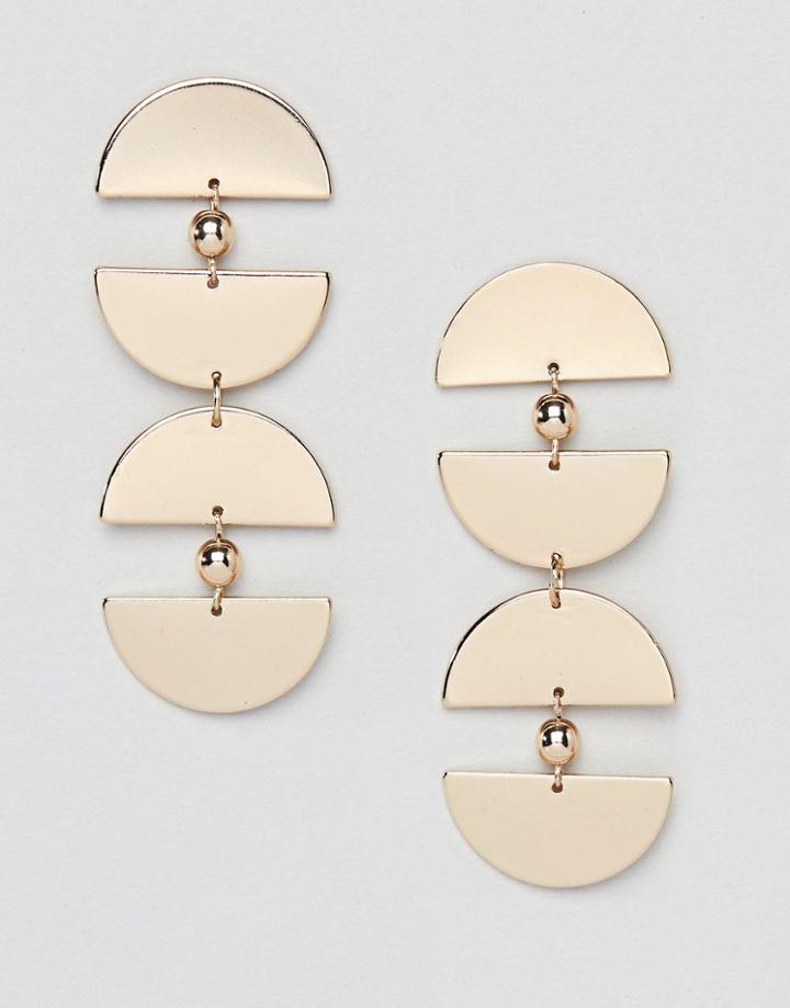 Missguided Semi Circle Drop Earrings - Gold