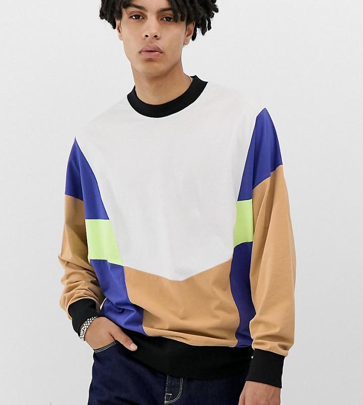 Collusion Color Blocked Long Sleeve T-shirt