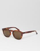 Mr. Boho Sunglasses Williamsburg In Vintage Tortoise With Classical Lenses Made In Italy - Brown