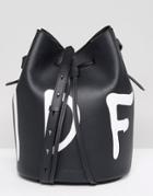 Kendall + Kylie Graffiti Style Bucket Bag - Black