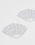 Nipztix By Neva Nude Sequin Sea Shell Nipple Covers-silver