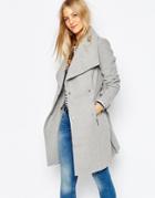 Vero Moda Belted Drape Coat - Gray