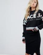 Versace Jeans Oversize Crop Logo Sweatshirt - Black