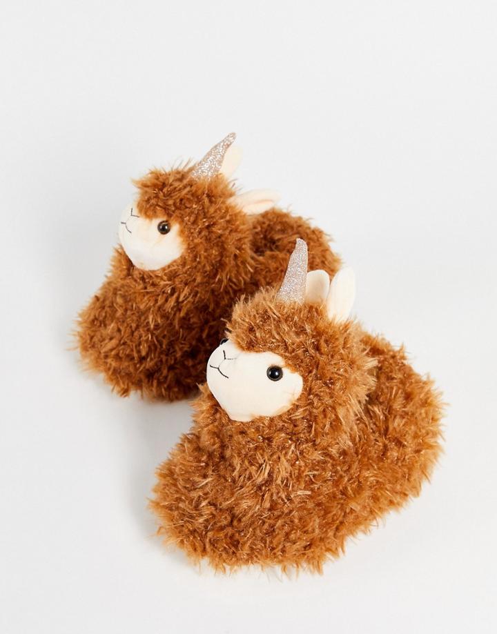 Loungeable Llamacorn Slipper In Tan-brown