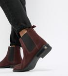 Asos Design Wide Fit Aura Suede Chelsea Ankle Boots-red