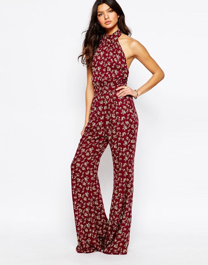 Flynn Skye Ava Jumpsuit In Sangria Fields - Sangria Fields