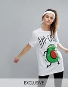 Twerk Out Avo-cardio Oversized T-shirt In White - White