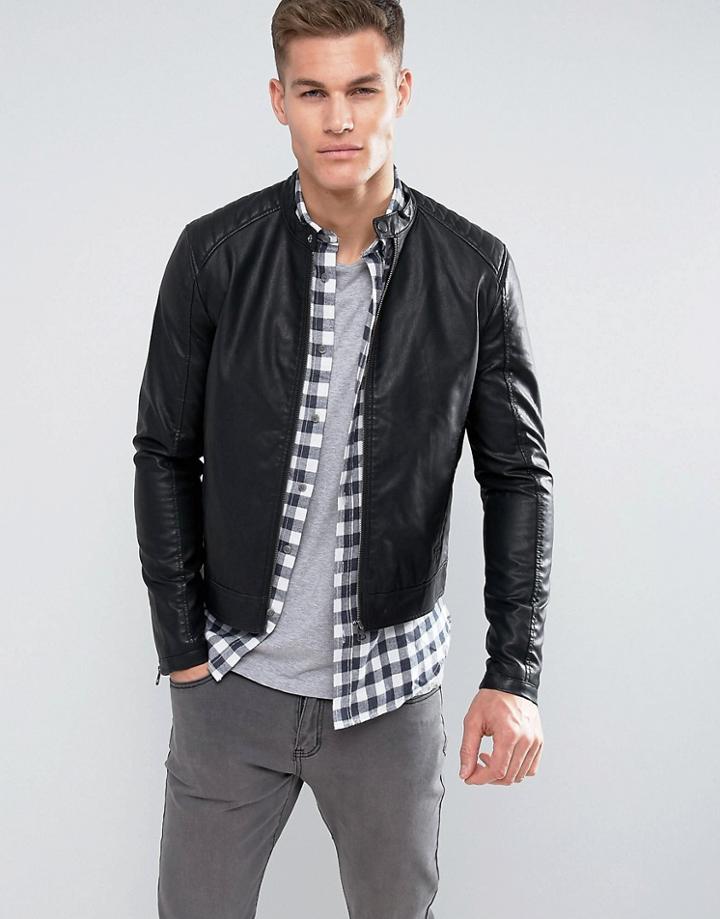 Jack & Jones Biker Jacket - Black